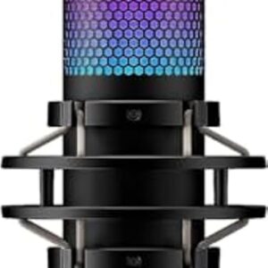 HyperX QuadCast S – RGB USB Condenser Microphone for PC, PS4, PS5, and Mac with Anti-Vibration Shock Mount, 4 Polar Patterns, Pop Filter, and Achieve Management for Gaming, Streaming,…